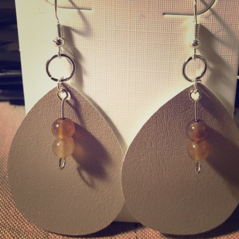 Hand crafted faux leather earrings